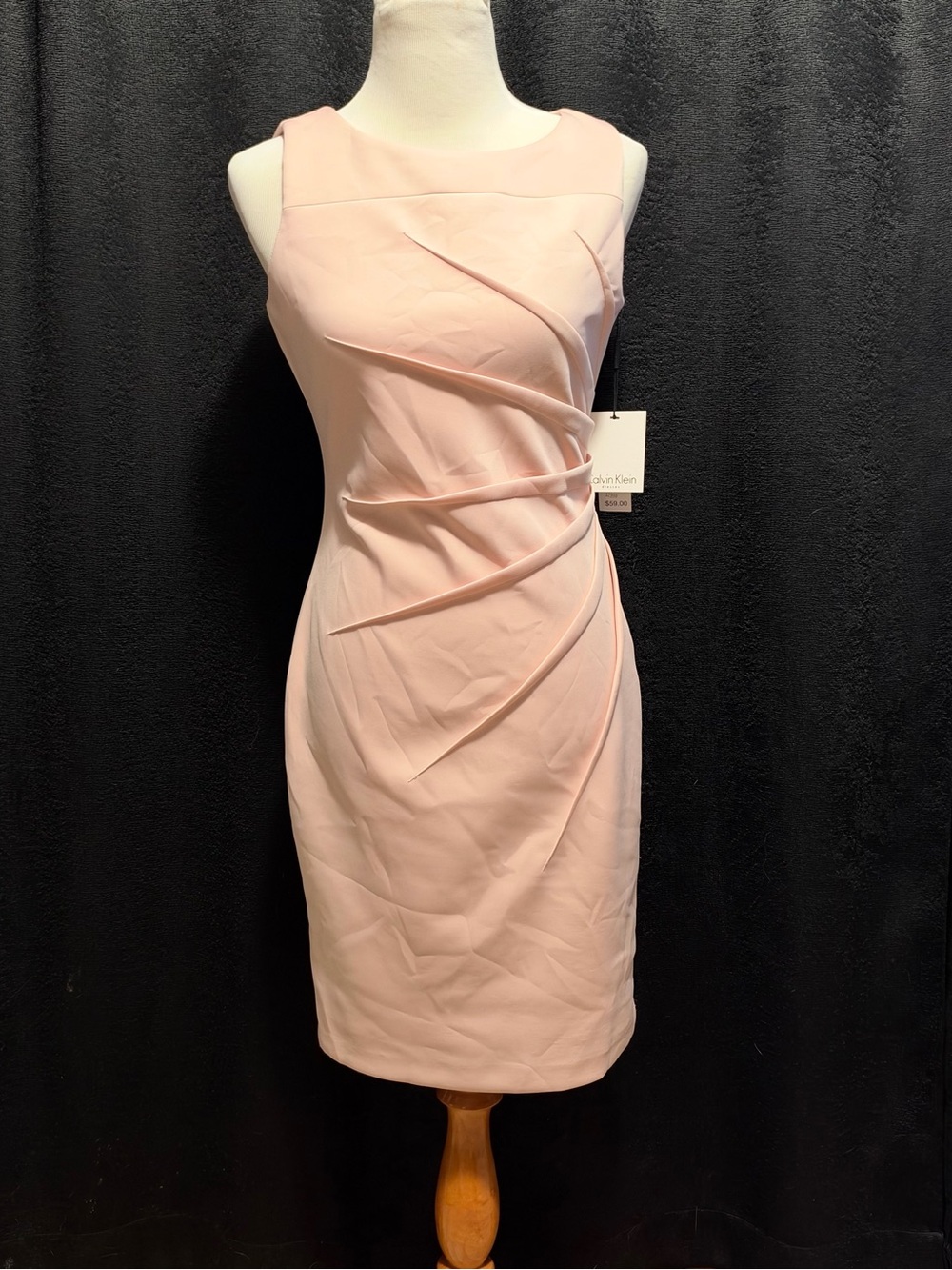 Calvin Klein Blush Pink Sleeveless Sheath Dress